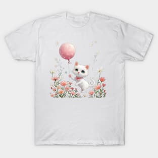 Kitten's Balloon Garden T-Shirt